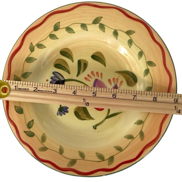 Pfaltzgraff  Hand Painted Napoli Salad Luncheon Plates 9" Stoneware Set Of 2 - Picture 3 of 4